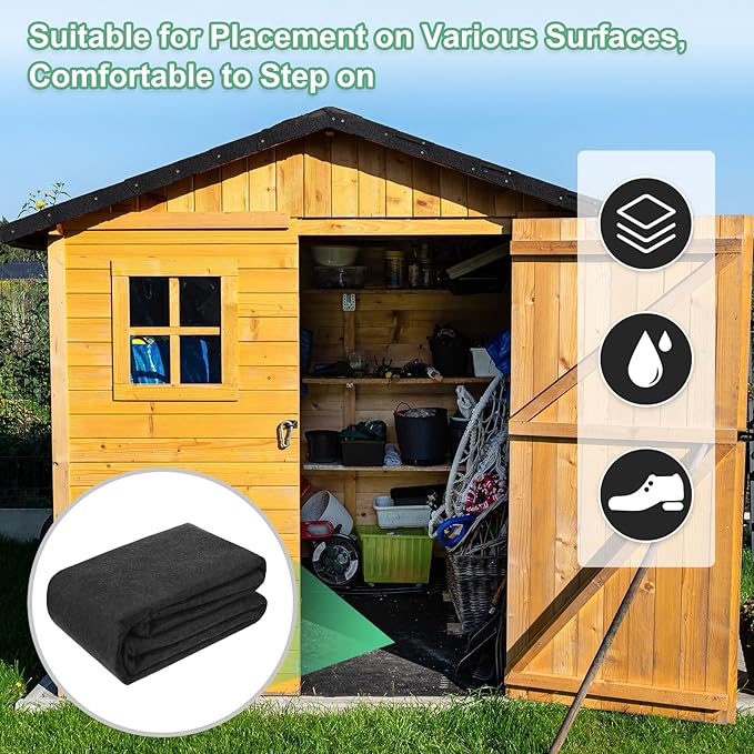 M METERXITY Outdoor Storage Shed Mat, 8.2x10.2 FT Waterproof Small Shed Flooring Mat for Patio Furniture Floor Protecting from Wear/Liquid/Dust/Oil, Non-Slip Carport Pad [Grey]