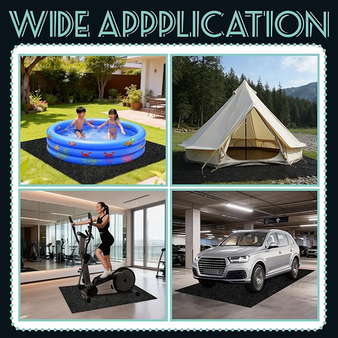 6x8.2FT Outdoor Storage Shed Floor Mat,Waterproof Washable Garden Flooring Pad with Non Slip Backing for Dust, Oil, Protection, Storage Shed Not Included(Black)