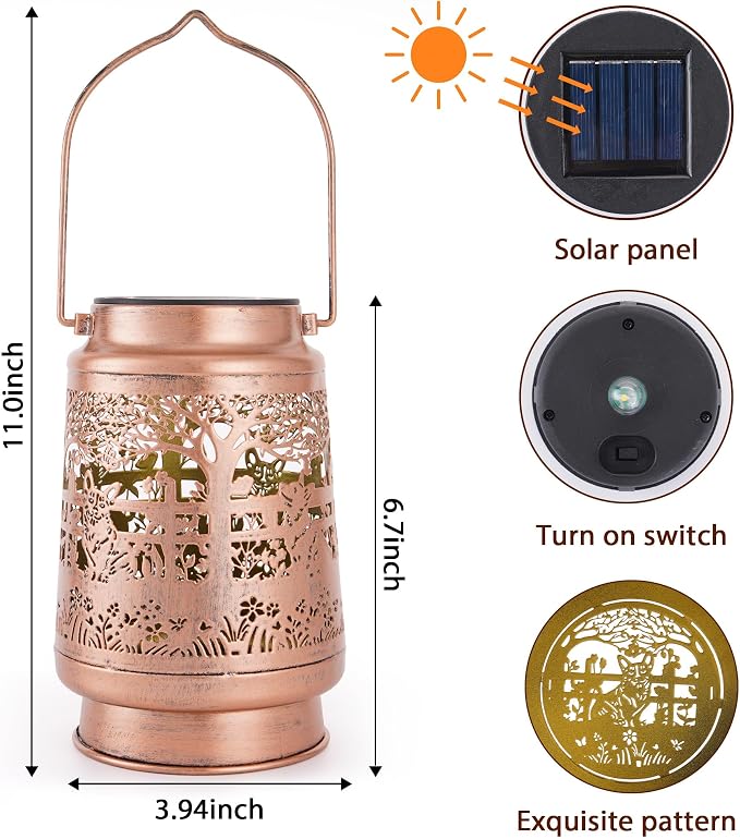Corgi Solar Lanterns Outdoor Waterproof, Gifts for Corgi Lovers Women Men Hanging Solar Lights for Outside, Decorative Lights for Garden Patio Porch Yard Decor