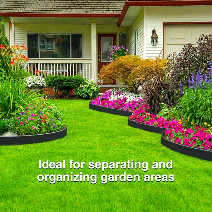 Bonviee 200FT Landscape Edging Kit, 1.5” No-Dig Garden Edging Border with 300 Stainless Steel Stakes, 3 x 67FT Flexible Lawn Edging for Flower Beds, Yard, Tree Rings & Landscaping