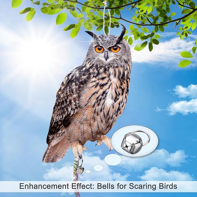 5 Pack Hanging Outdoors Reflective Scarer Away Owl Device to Keep Animals Pigeon Woodpecker Away from Patio Garden