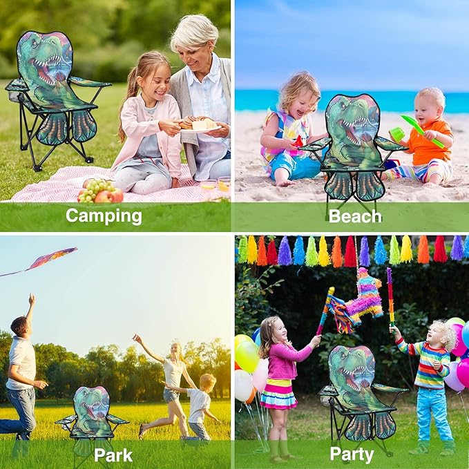 KABOER Kids Outdoor Folding Lawn and Camping Chair with Cup Holder and Carrying Bag, Children's Camping Chairs