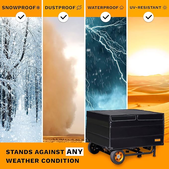 IGAN Generator Covers While Running Pro-Max for most 3500w-12000w Generators - Ultra Heavy Duty Generator Covers for Outside with Windproof Kit - Portable Waterproof Generator Cover, Black