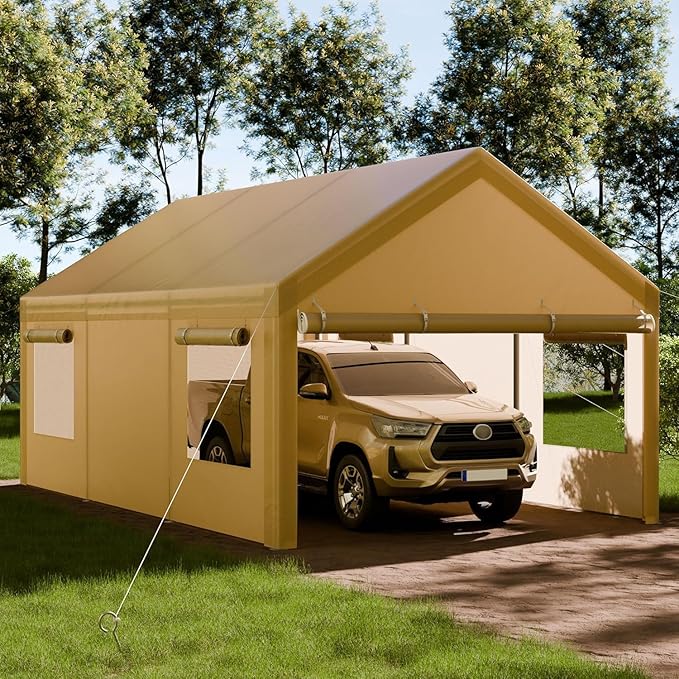 Shintenchi Portable Garage Canopy,10x20 FT Heavy-Duty Design Carport,Carport Canopy