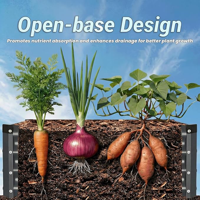 2Packs 6X3X1 FT Raised Garden Beds Outdoor, Planter Raised Beds for Gardening, Vegetables, Flowers, Large Metal Garden Box, Deep Plant Flower pots Outdoor(Dark Gray)