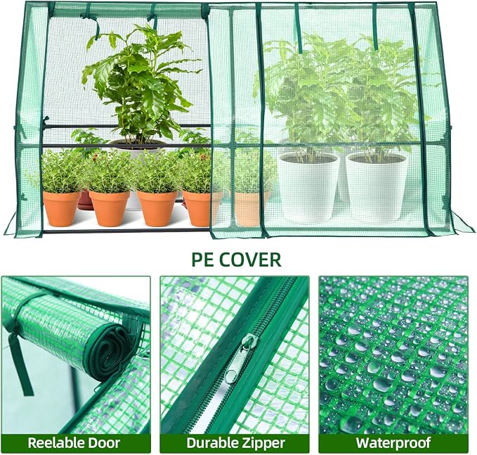 Ohuhu Portable Mini Greenhouse, 71"x36"x36"+ Greenhouse Repair Tape Plastic