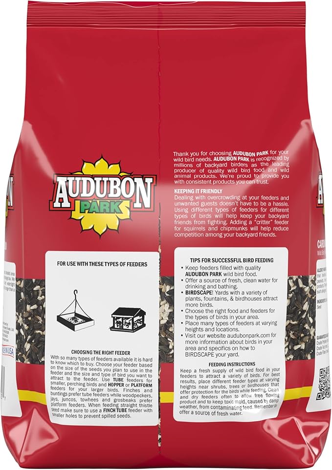 Audubon Park Cardinal Blend Wild Bird Food,Cardinal Bird Seed for Outside Feeders,4-Pound Bag,(Pack of 2)