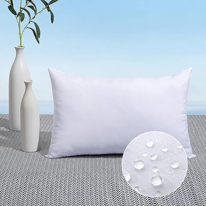 MIULEE 14x22 Pillow Insert Throw Pillow Insert, Outdoor Pillows Water-Resistant Premium Lumbar Outdoor Pillow Stuffer Sham for Couch Sofa Patio Furniture Cushion Porch Swing
