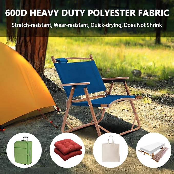 Waterproof Canvas Fabric by The Yard 58inch 600D Upholstery Material Polyester Fabric Outdoor Water Resistant Fabric for Sewing Chair Patio Cushion Purse Bag Interior, 5 Yard Ocean Blue
