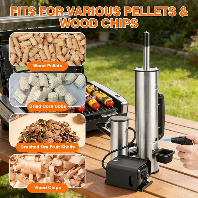 Cold Smoke Generator, 2026 Portable Electric Smoke Generator with Air Pump, Smoke Tube for Pellet Smoker, Cold Smoking Accessory for Cheese, Salmon, Adjustable Smoke Volume, Fits for Grills & Smokers