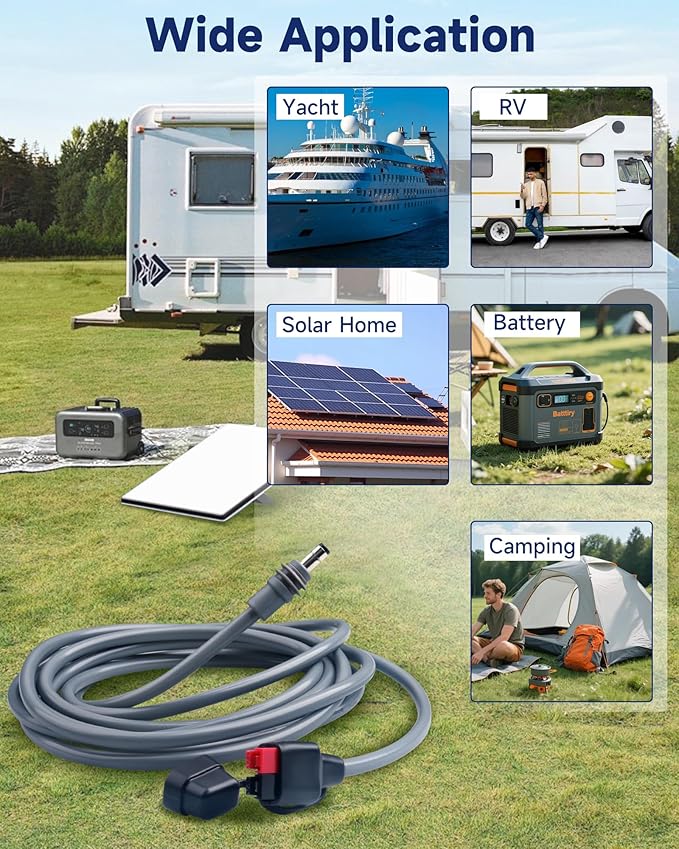 DC Power Cable for Starlink Mini Compatible with Anderson Connector, 10FT 18AWG Waterproof DC 5.5x2.1mm to Pole Plug Adapter Cord for Solar Generator RV Battery Bank