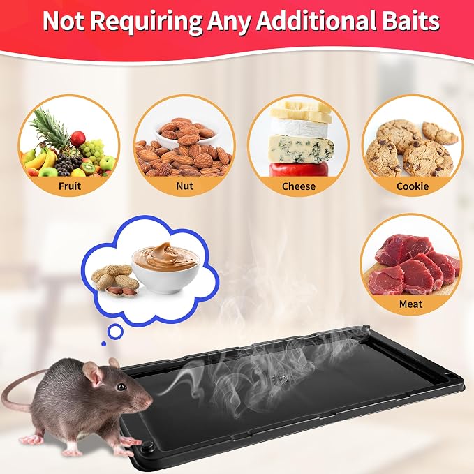 LULUCATCH Sticky Mouse Trap, 36 Pack Large Glue Traps, Pre-Baited Heavy Duty Non-Toxic Bulk Glue Boards Mouse Traps Indoor for Mice, Snakes, Rat, Insects, Cockroaches & Spiders, Pet Safe Easy to Use