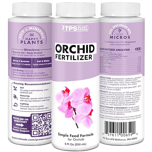 Orchid Plant Food – Liquid Fertilizer for Reblooming, Longer-Lasting Flowers & Healthy Roots, 32 oz