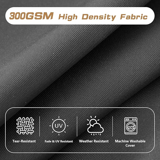 High Back Patio Chair Cushions, 21x20 Waterproof & Fade-Resistant Outdoor Dining Chair Cushions, Indoor/Outdoor High Back Cushion, Seat Pad for Glider and Lawn Chair, Dark Grey
