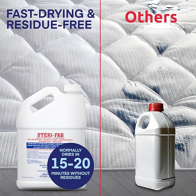 Steri-fab All-in-One Disinfectant & Insecticide Spray – Kills Bed Bugs, Fleas, Mites, Roaches, Viruses, Fungi, & Odors – Quick-Drying, Non-Residual, 1 Gallon Jug