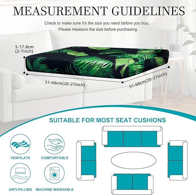 BIETYONE 12Pcs Stretch Patio Cushion Covers,Outdoor Couch Covers Replacement,Outdoor Couch & Sofa Slipcovers,for Patio Furniture Cushion Covers,Washable Reusable urniture Protector (Summer,Cover Only)