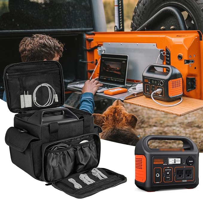 LEFOR·Z Carrying Case Compatible with Jackery Explorer 240 v2/300/Anker Solix C300, Portable Power Station Travel Storage Bag with Multiple Pockets for Charging Cable and Accessories(Bag Only)