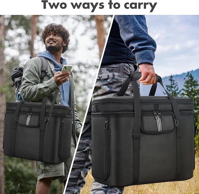 Portable Carrying Case Compatible with ECOFLOW DELTA 3 Plus/DELTA 3/Classic, Protective Storage Bag for Power Station and Accessories, with Multiple Quick Connect and Heat Dissipation Windows