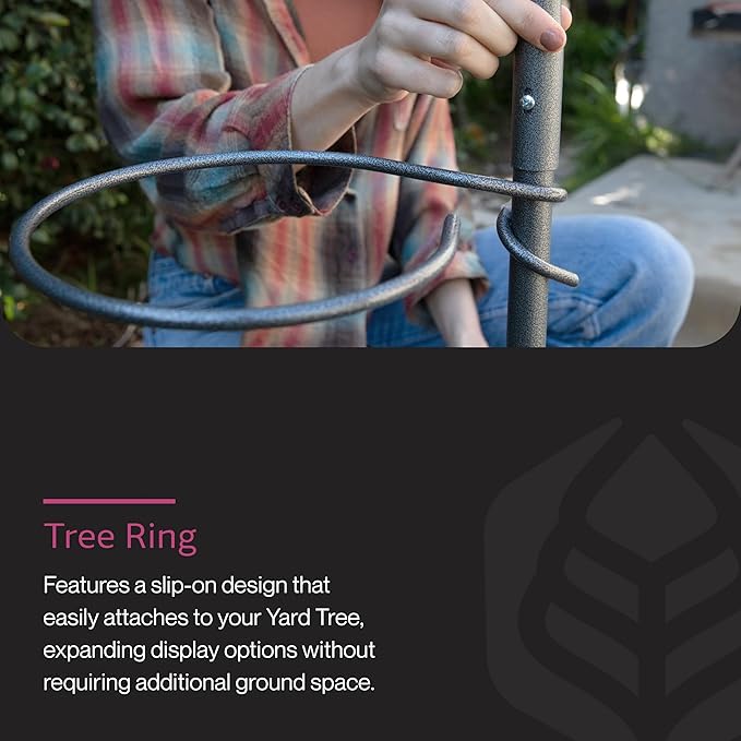 Yard Butler Yard Tree Pot Holder Ring, IYT-RING7 Garden Accessory for Outdoor Hanging - Steel Construction - Easy Installation - Functional & Decorative
