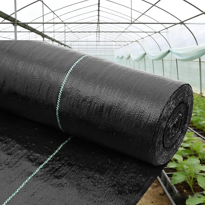 AMAGABELI 3.2oz 4ft x 100ft Weed Barrier Landscape Fabric Double Layer Garden Cloth Heavy Duty Weed Control Blocker Mat Gardening Ground Cover Durable Woven Geotextile Fabric Driveway Underlayment