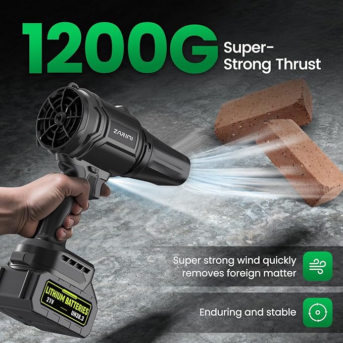 YUQUESEN Cordless Leaf Blower, 980,000 RPM Handheld Leaf Blower with 2 X 4.0Ah Batteries & Charger, Lightweight Leaf Blowers for Patio Cleaning, Lawn Care, Leaves, Dust - Cool Black