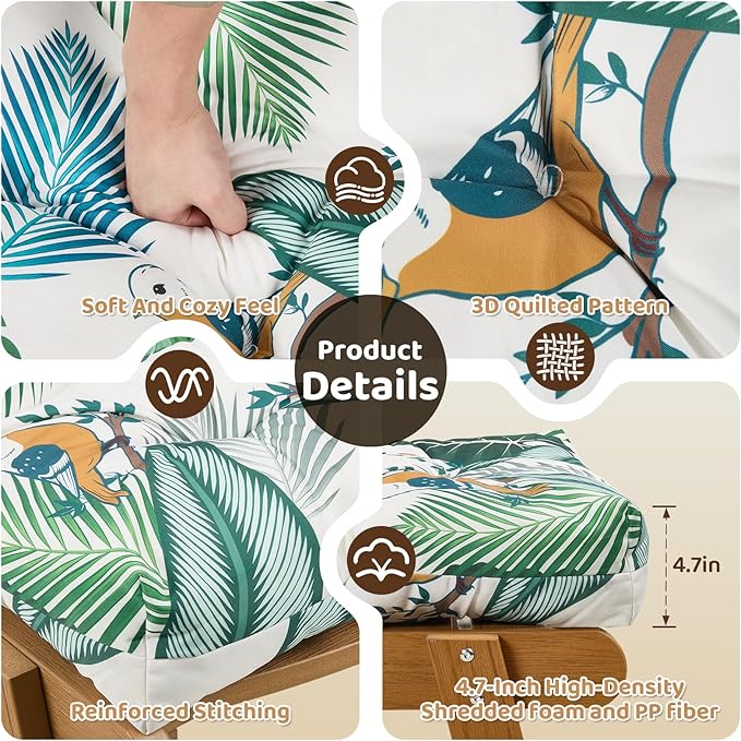 Waterproof Outdoor Lounge Chair Cushions 74.8 x 22 x 4.7 Inches，Chaise Lounge Chair Cushions Replacement for Outdoor Furniture with Ties, Thickened Patio Pool Bench Lounge Chair Cushions