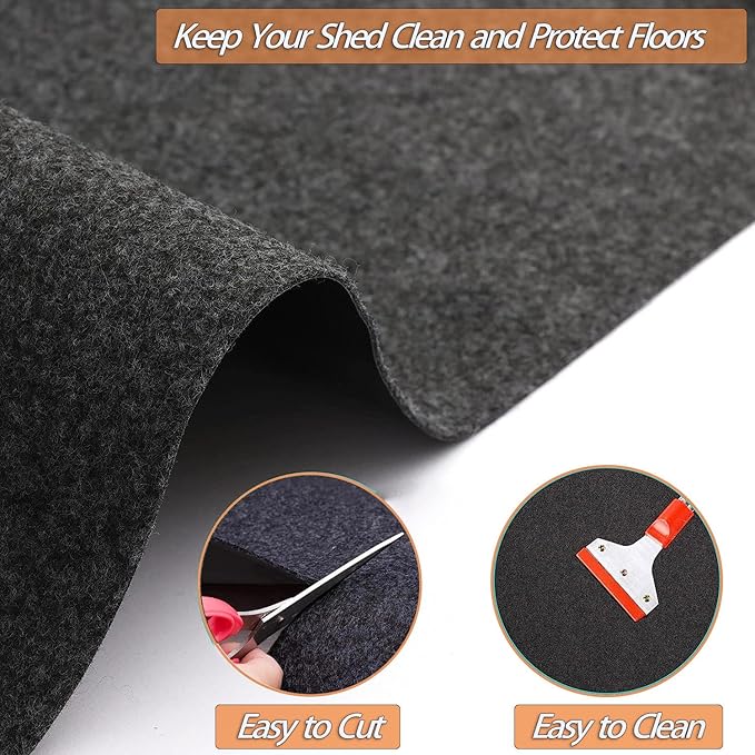 8.2 x 6 FT Outdoor Storage Shed Mat, Waterproof Storage Shed Flooring Mat, Anti-Slip Patio Furniture Floor Scratch Prevention Mat, Dustproof Outdoor Carport Mat…