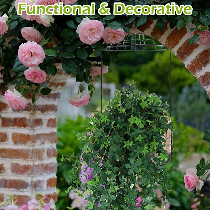 15 Inch Hanging Birdcage Planter – Black Metal Wire Hanging Basket for Flowers, Ideal for Garden, Porch, Patio, or Home Decor