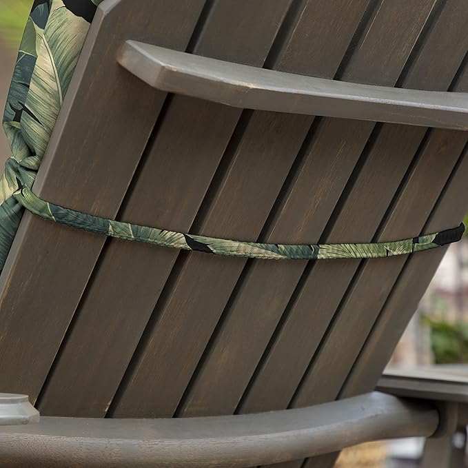 Arden Outdoor Adirondack or Rocking Chair Cushion, 20 x 17, Rain-Proof, Fade Resistant Onyx Cebu