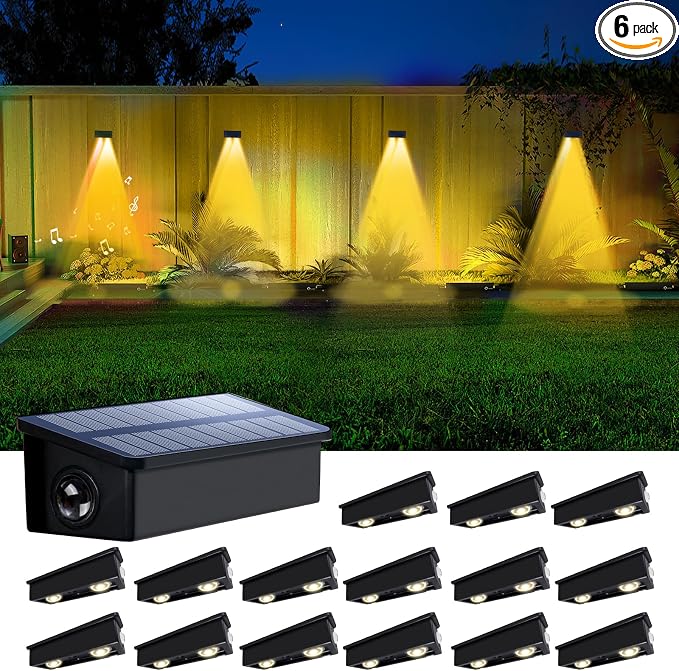 Solar Step Lights (Warm, DownSide-16Pack) | Solar Powered, Outdoor Steps