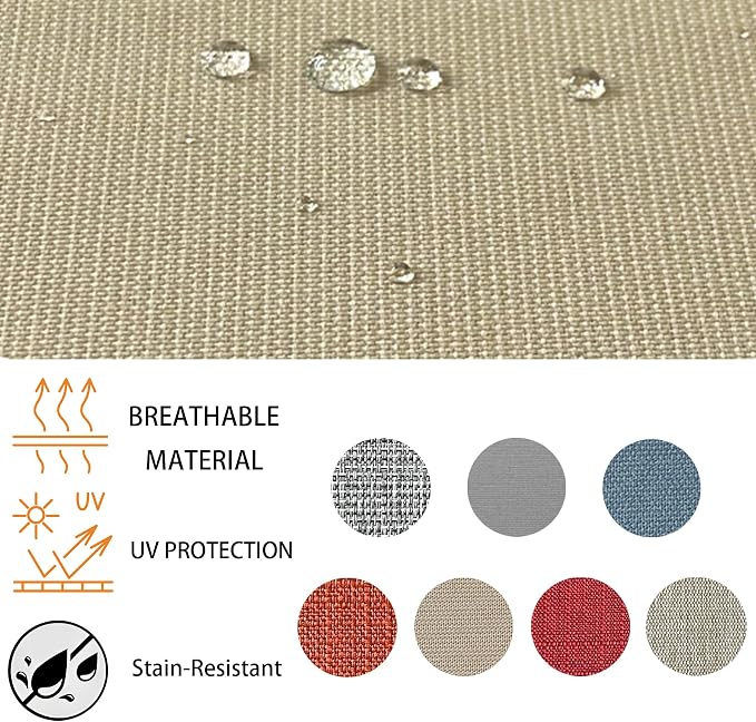 Goodgoods 22x24 inch Outdoor/Indoor Deep Seat Patio Cushions Set of 2 Resilient Foam Filling Water Repellent Stain-Resistant UV Resistant Weather Resistant Deep Seat Bottom Beige