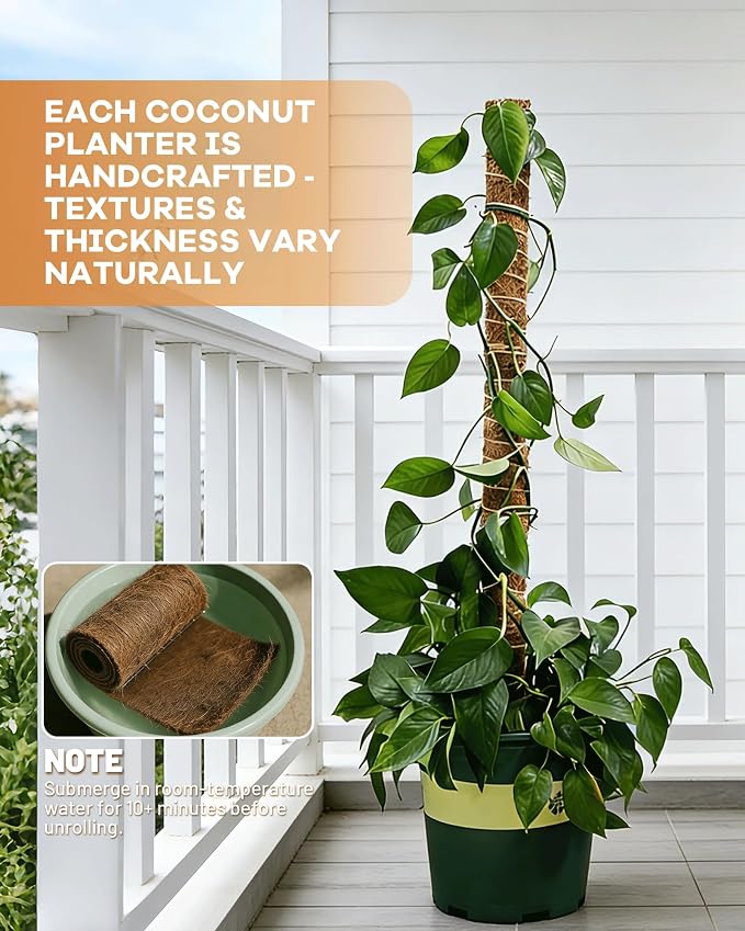 Coco Liners for Planters - 16" x 80" Thick Coconut Fiber, Pre-Drained Planter Liner, Reptile Bedding & Garden Mat | 100% Natural & Biodegradable Coconut Coir for Plants