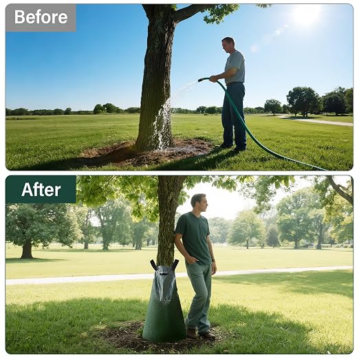 Tree Watering Bags 20 Pack, 20 Gallon Slow Release Gator Bags for Trees, Durable PVC Tree Drip Irrigation Bags with Heavy Duty Zipper, Deep Root Targeting