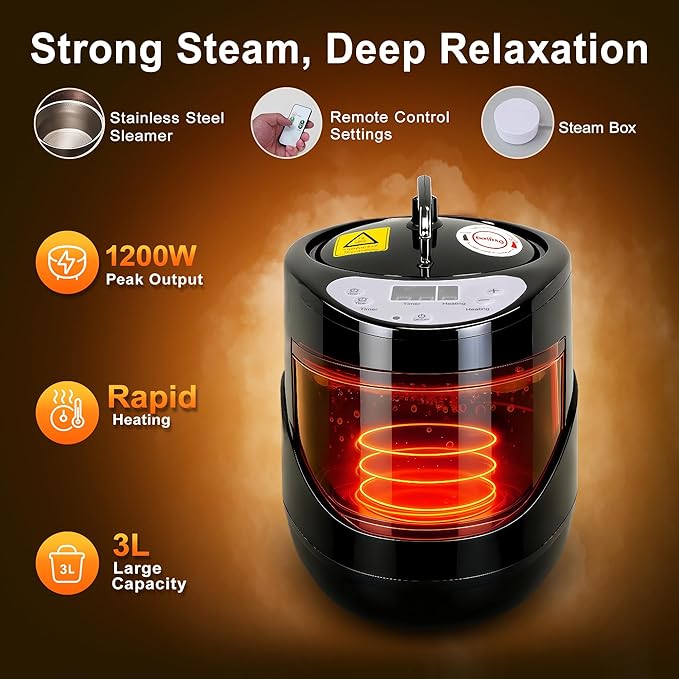 Portable Sauna for Home, Spacious Sauna Tent with 3.0L Fast-Heating Steamer Steamer & Ergonomic Chair for Full Body SPA, Easy Assembly Quick Heat-Up Sauna Experience