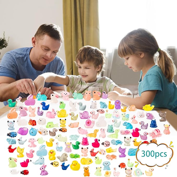 300pcs Mini Resin Animals300 Styles Variety Tiny Animals Figures Miniature Little Small Animal Figurines Bulk for Micro Fairy Garden Landscape Accessories Hide Crafts Decor Aquarium