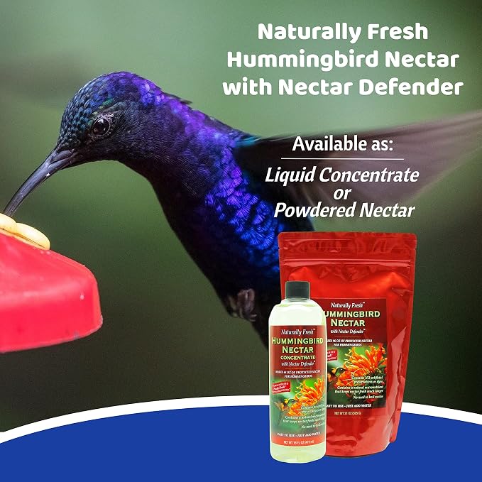 Sapphire Labs Naturally Fresh Hummingbird Nectar with Nectar Defender - Lasts Longer | Easy to Use Powder - Makes 96 oz - 2 Pack
