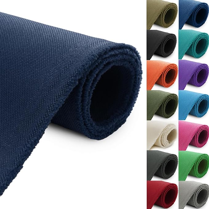 Thickened Waterproof Canvas Fabric by The Yard, 1200D 58" W Outdoor Upholstery Material Heavy Duty Fabric Water Resistant Sewing Material for Chair Patio Cushion Purse Bag, 5 Yard Navy Blue