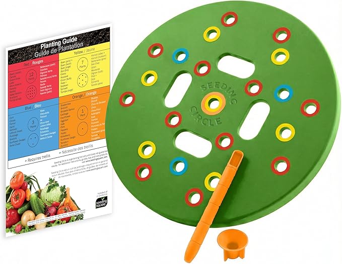 Seeding Circle – Seed Spacing Tool for Container & Bucket Gardening | Planting Template for Pots, Raised Beds & Small Garden Spaces | Evenly Space Vegetable Seeds