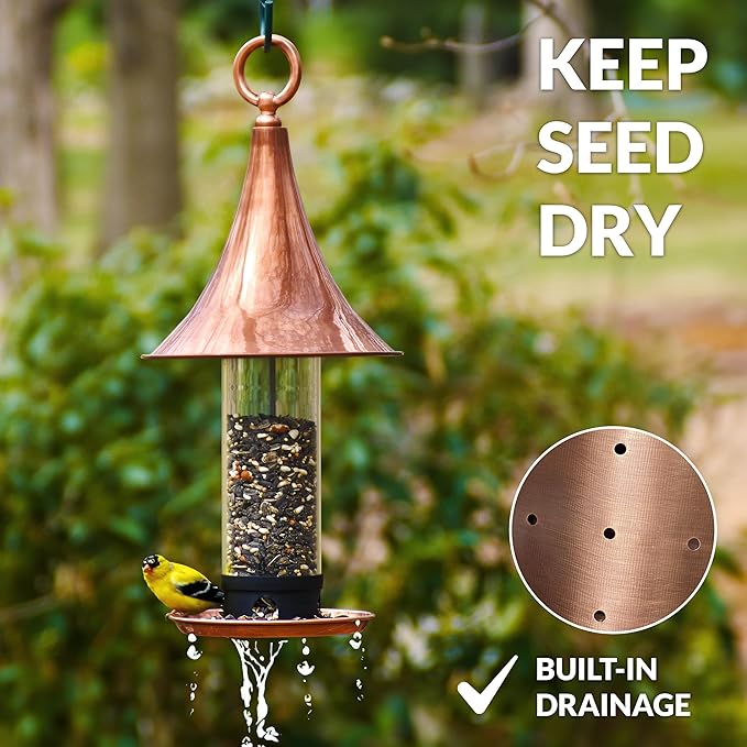 Good Directions T03P Castella Bird Feeder, Polished Copper