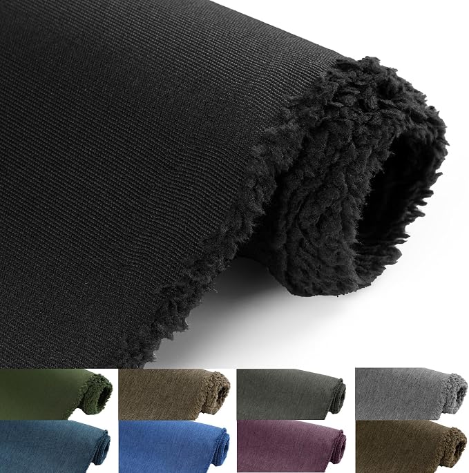 Waterproof Canvas Fabric by The Yard, 58inch 600D Upholstery Fabric Polyester Material Outdoor Water Resistant Material for Sewing Chair Patio Cushion Bag Sofa Seat Repair, 1 Yard Black