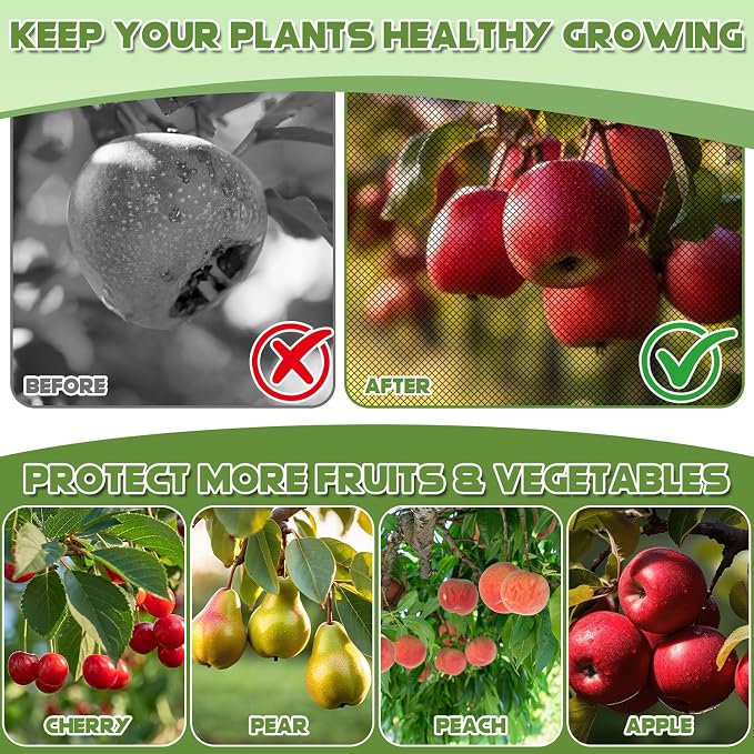 15ft x 15ft Extra Large Fruit Tree Netting Cover with Zipper and Drawstring Garden Plant Protector Bird Barrier for Blueberry Bushes Ultra Fine Mesh Garden Netting for Birds Squirrels Cicadas (Black)