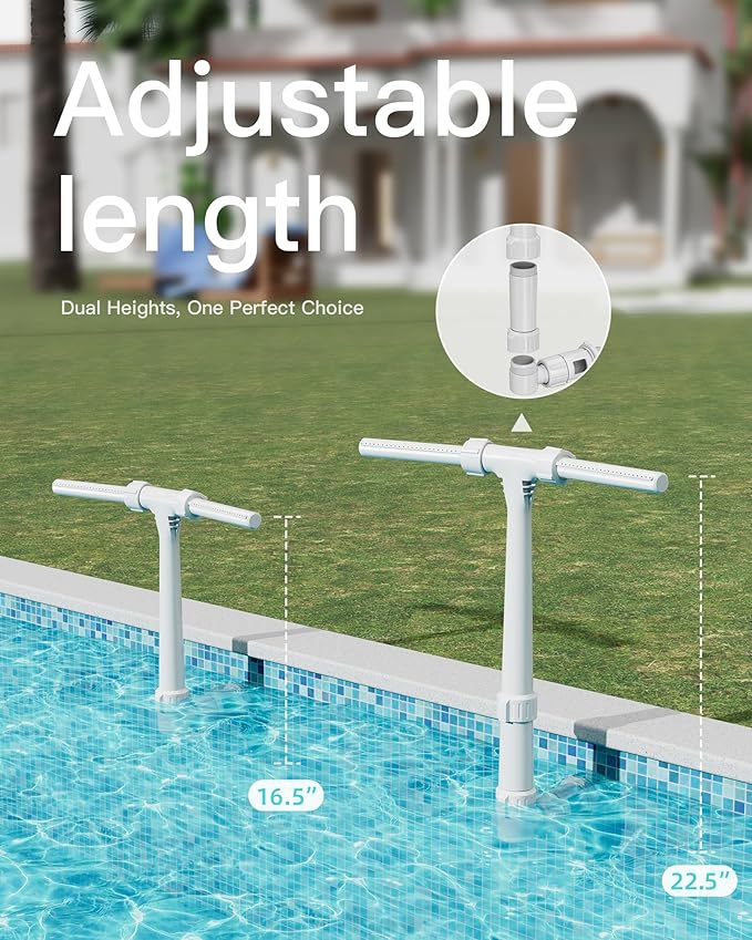 2026 Height Upgrade Pool Fountain for Above Ground/Inground Pools with Dual High-Pressure Spray, 360° Adjustable Cooling Jet & Relaxation - Waterfall Sprinkler Cooler