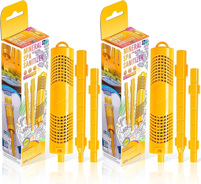 Replacement for Nature2 W20750 Spa Mineral Sticks Hot Tub in-Filter Cartridge Last for 4 Months Universal for Hot Tub Spa Swimming Pool All Spas Flow Rates Up to 1000 Gallons (Yellow 2-Pack)