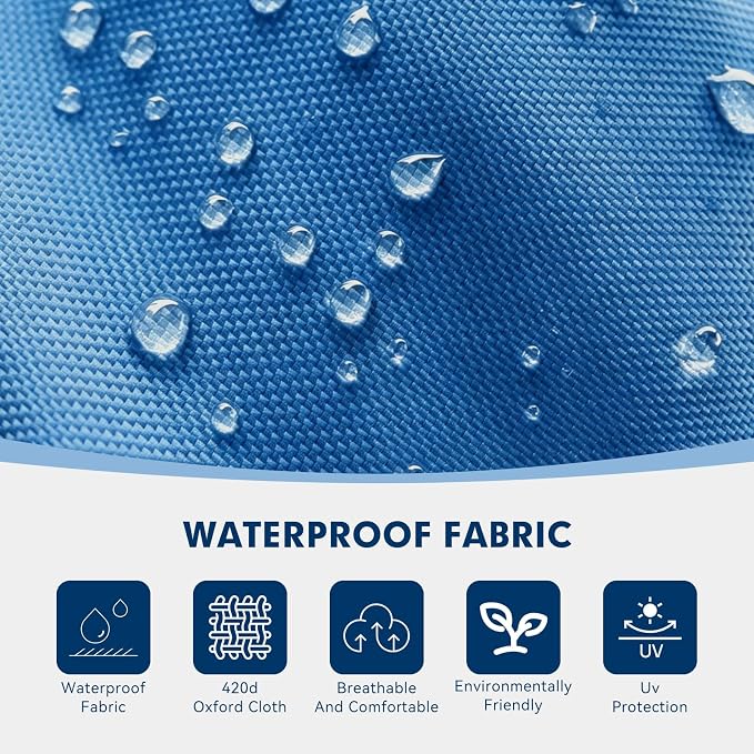 Non-Slip Outdoor Chaise Lounge Chair Cushion, Waterproof 74.4 x 22 x 4.7 Inches Lounge Chair Cushion for Outdoor Patio Furniture with Ties, Pool Chaise Lounge Cushions Replacement, Royal Blue