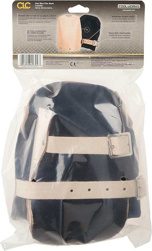 CLC Custom Leathercraft 309 Leather Kneepads, Heavy Duty,Tan