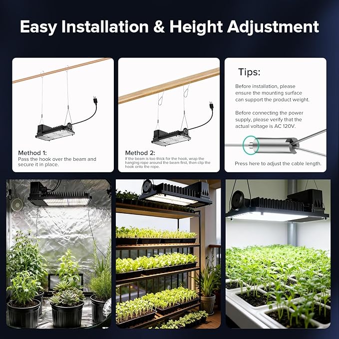 SANSI Grow Lights for Indoor Plants, 100W Full Spectrum Plant Lights for Indoor Growing, High PPFD IP65 Dimmable Grow Lights for Seed Starting in 3x3/2x2 Grow Tent Auto On/Off Timer Remote Control