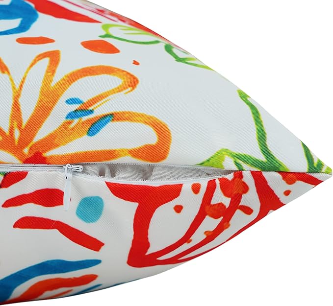 Merrycolor Set of 2 Outdoor Throw Pillow Covers 12x20 Inch Colorful Decorative Waterproof Outdoor Lumbar Pillows for Patio Furniture Tent Balcony Couch Sofa