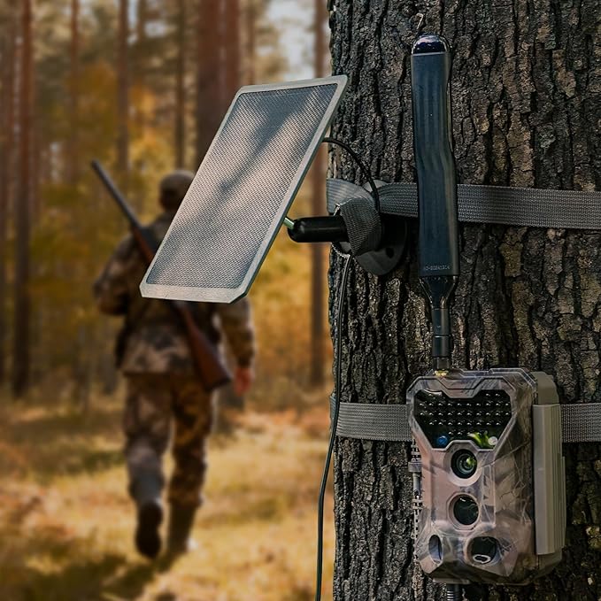 Meidase SP350 Solar Panel 5200mAh for Trail Camera, Built-in Rechargeable Lithium Battery, 12V/1A, 9/1.3A, 6V/2A, 5.5x2.1 DC Plug, 13-feet Cable Solar Panel