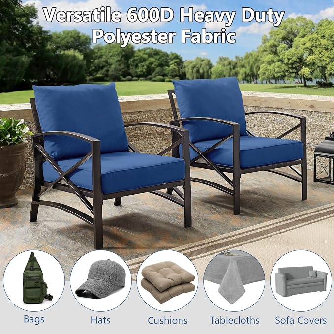 Waterproof Canvas Fabric by The Yard, 58inch 600D Upholstery Fabric Polyester Material Outdoor Water Resistant Material for Sewing Chair Patio Cushion Bag Sofa Seat Repair, 5 Yard Light Blue