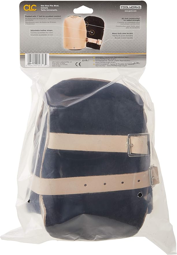 CLC Custom Leathercraft 313 Heavy Duty Leather Kneepads, Double Thick Lining, Tan